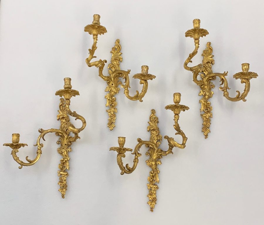 Gilt Bronze wall lights, c.1730.  Private collection