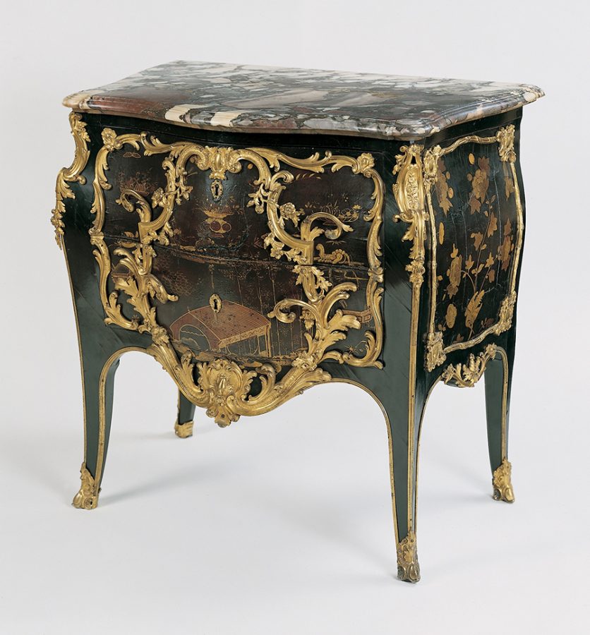 Lacquer commode delivered by Gilles Joubert and Nicolas-Jean Marchand for Marie Leszcynska at Fontainebleau in 1755.  The Wallace Collection, London