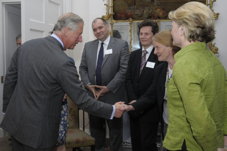 Yannick Chastang being presented to his Majesty King Charles, then Prince of Wales, at the opening of the refurbished Dumfries House in 2011